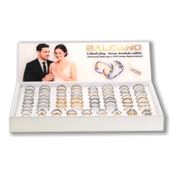 BALCANO / 256-teiliges Edelstahl Trauring- und Verlobungsring-Set mit Präsentationsdisplay