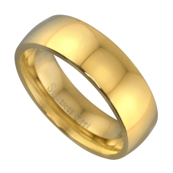 Edelstahl Trauring mit 18K Gold Beschichtung
