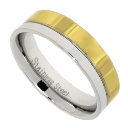 Edelstahl Trauring mit 18K Gold Beschichtung