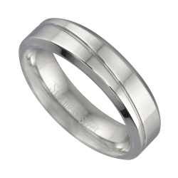 Stainless Steel Ring High Polished and Brushed, Matt Surface