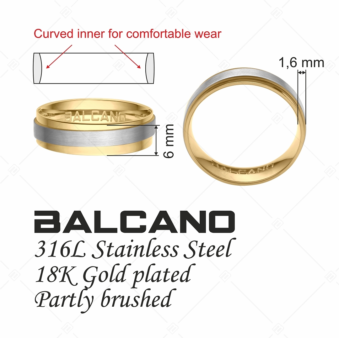 BALCANO - Cinto / Edelstahl Trauring mit 18K Gold Beschichtung (030024ZY99)