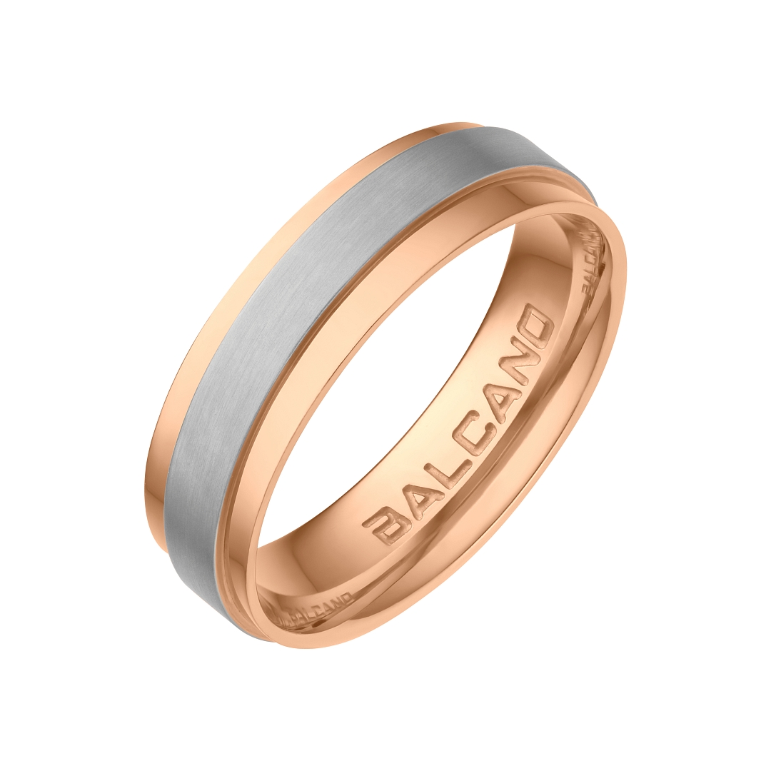 BALCANO - Cinto / Edelstahl Trauring mit 18K Roségold Beschichtung (030025ZY99)