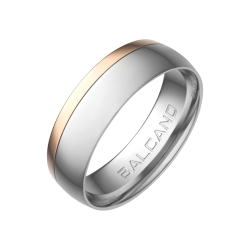 BALCANO - Aurora / Stainless steel ring with 18K rose gold plating