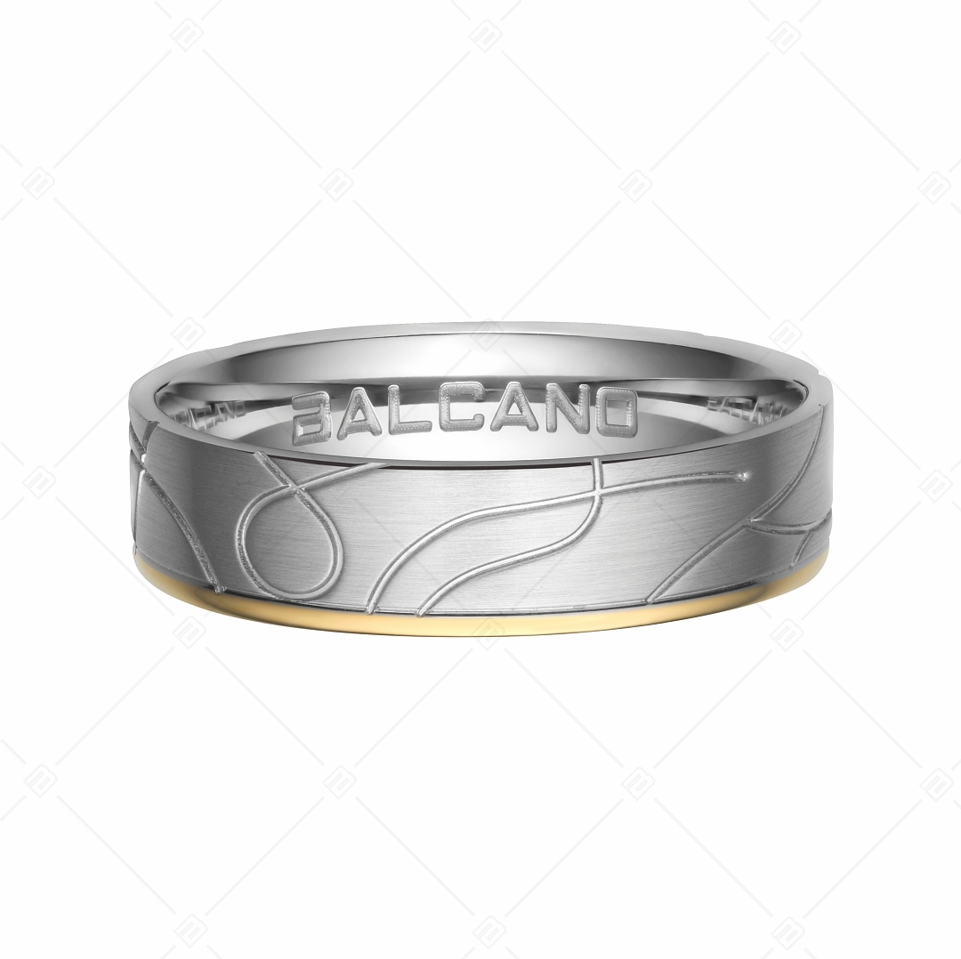 BALCANO - Linea / Matt stainless steel ring, with 18K gold plating (030027ZY99)