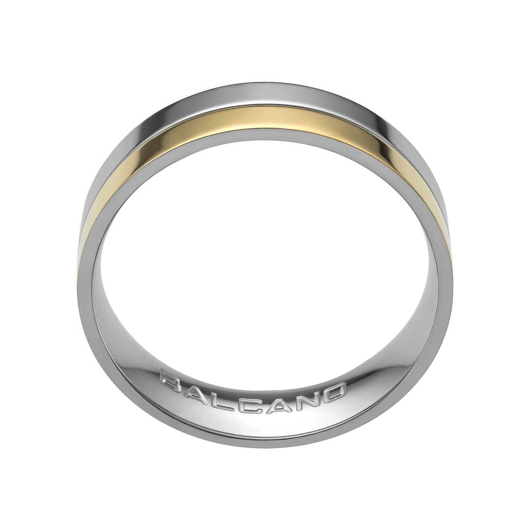 BALCANO - Simile / Edelstahl Trauring mit 18K Gold Beschichtung (030028ZY99)