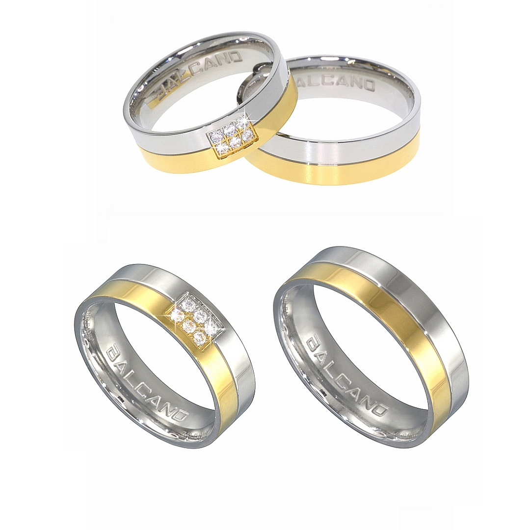 BALCANO - Simile / Edelstahl Trauring mit 18K Gold Beschichtung (030028ZY99)