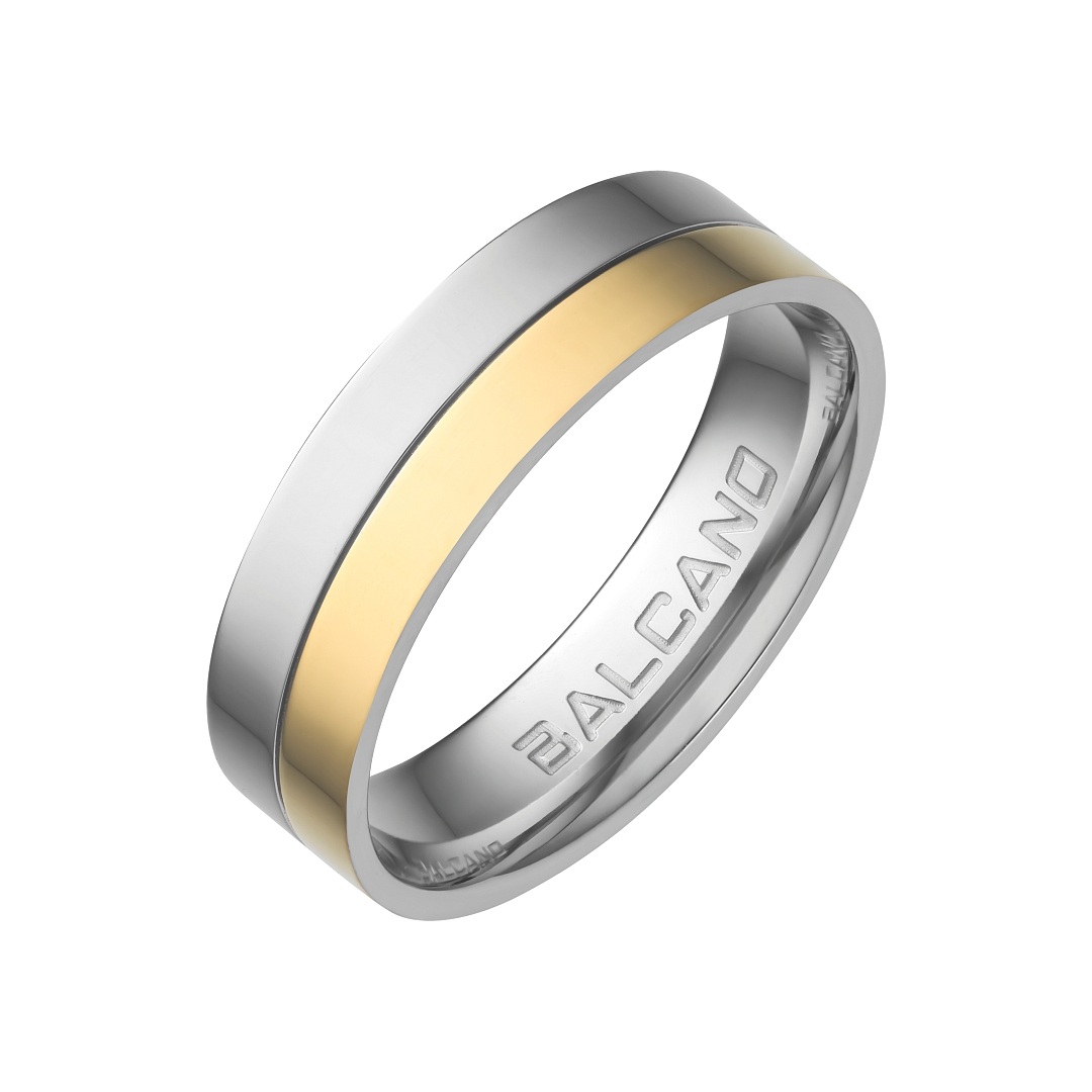 BALCANO - Simile / Edelstahl Trauring mit 18K Gold Beschichtung (030028ZY99)