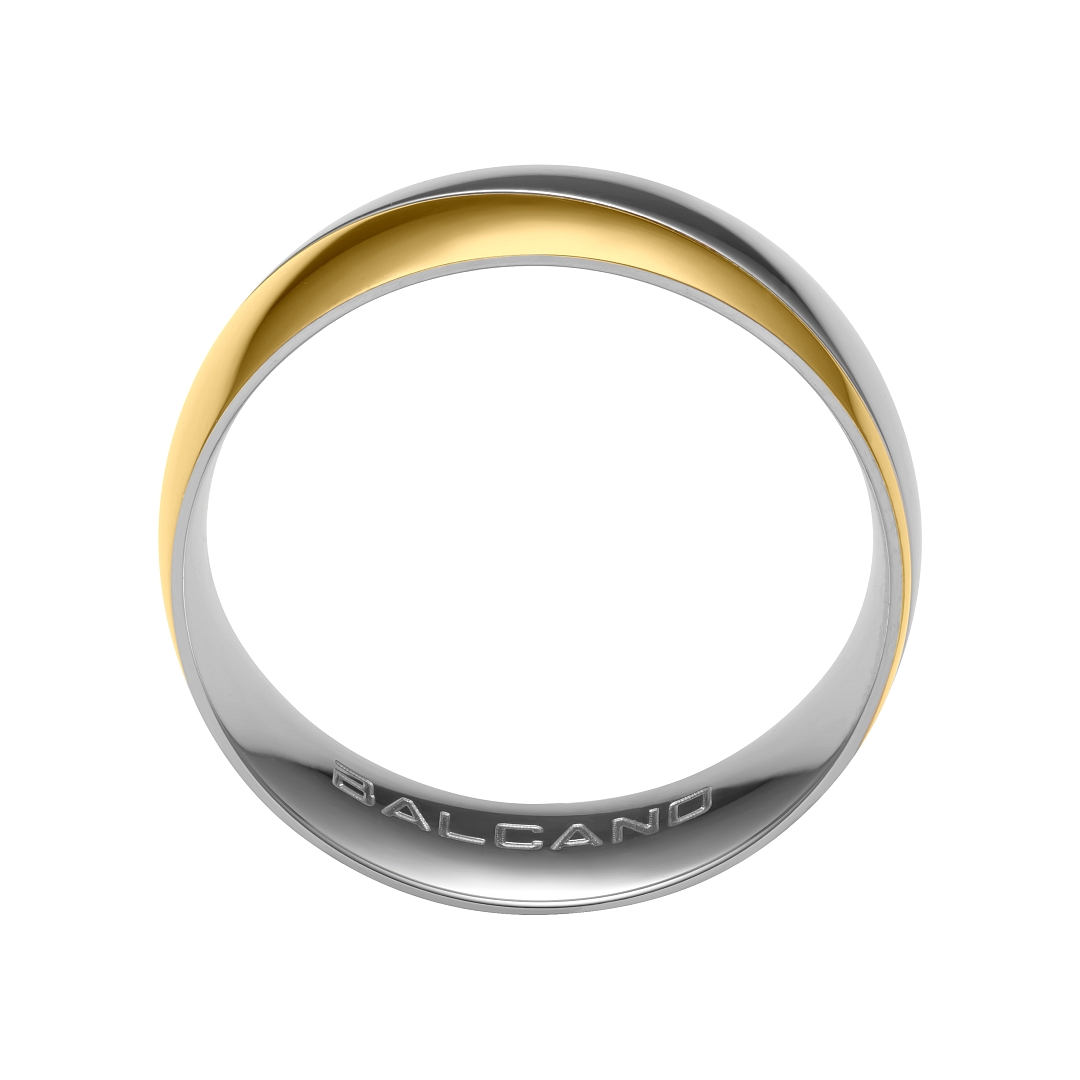 BALCANO - Regal / Edelstahl Trauring mit 18K Gold Beschichtung (030029ZY99)