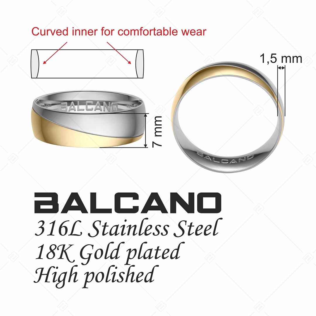 BALCANO - Regal / 18K Gold Plated Stainless Steel Ring (030029ZY99)