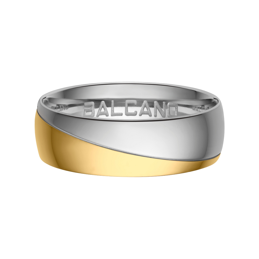 BALCANO - Regal / Edelstahl Trauring mit 18K Gold Beschichtung (030029ZY99)
