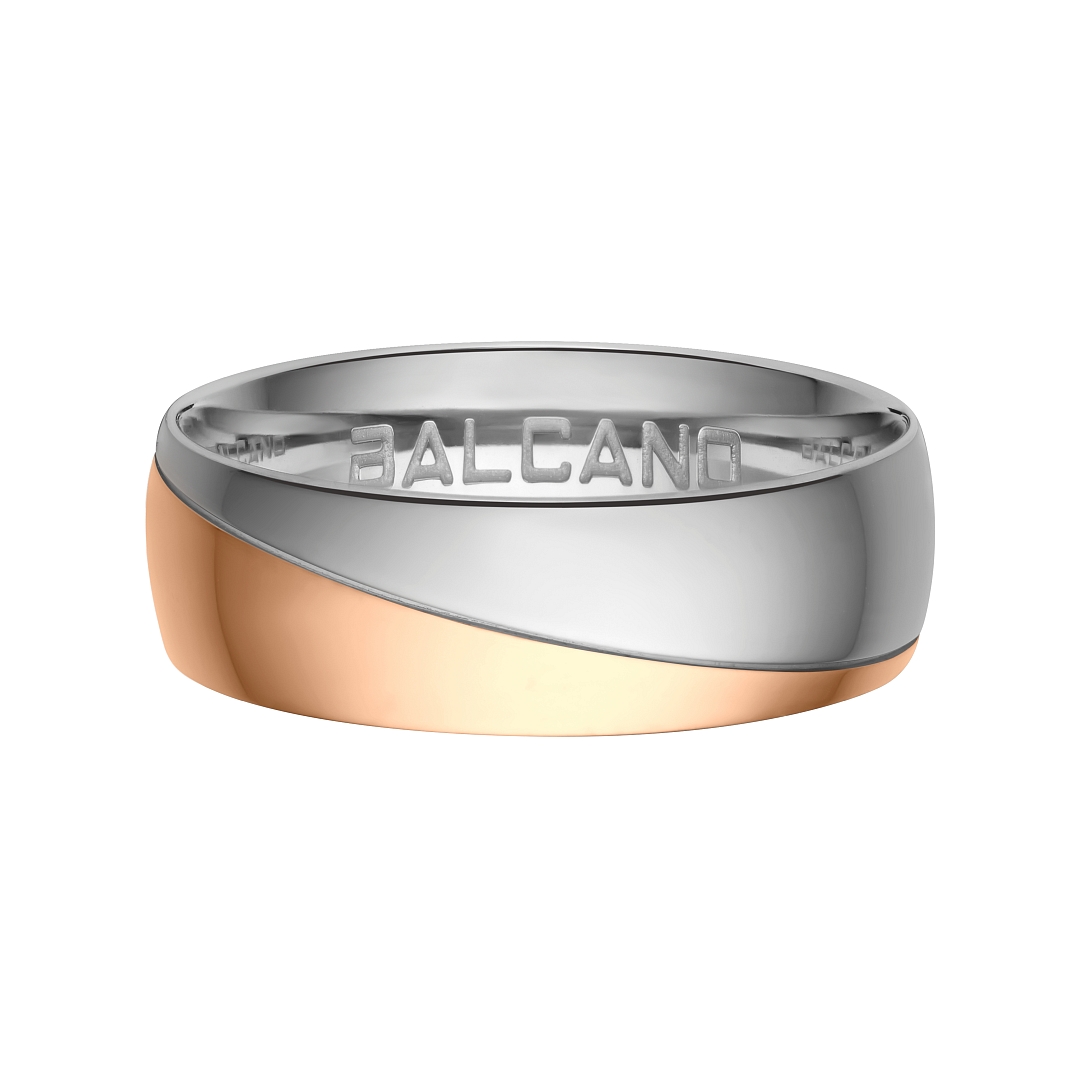 BALCANO - Regal / Edelstahl Trauring mit 18K Roségold Beschichtung (030030ZY99)