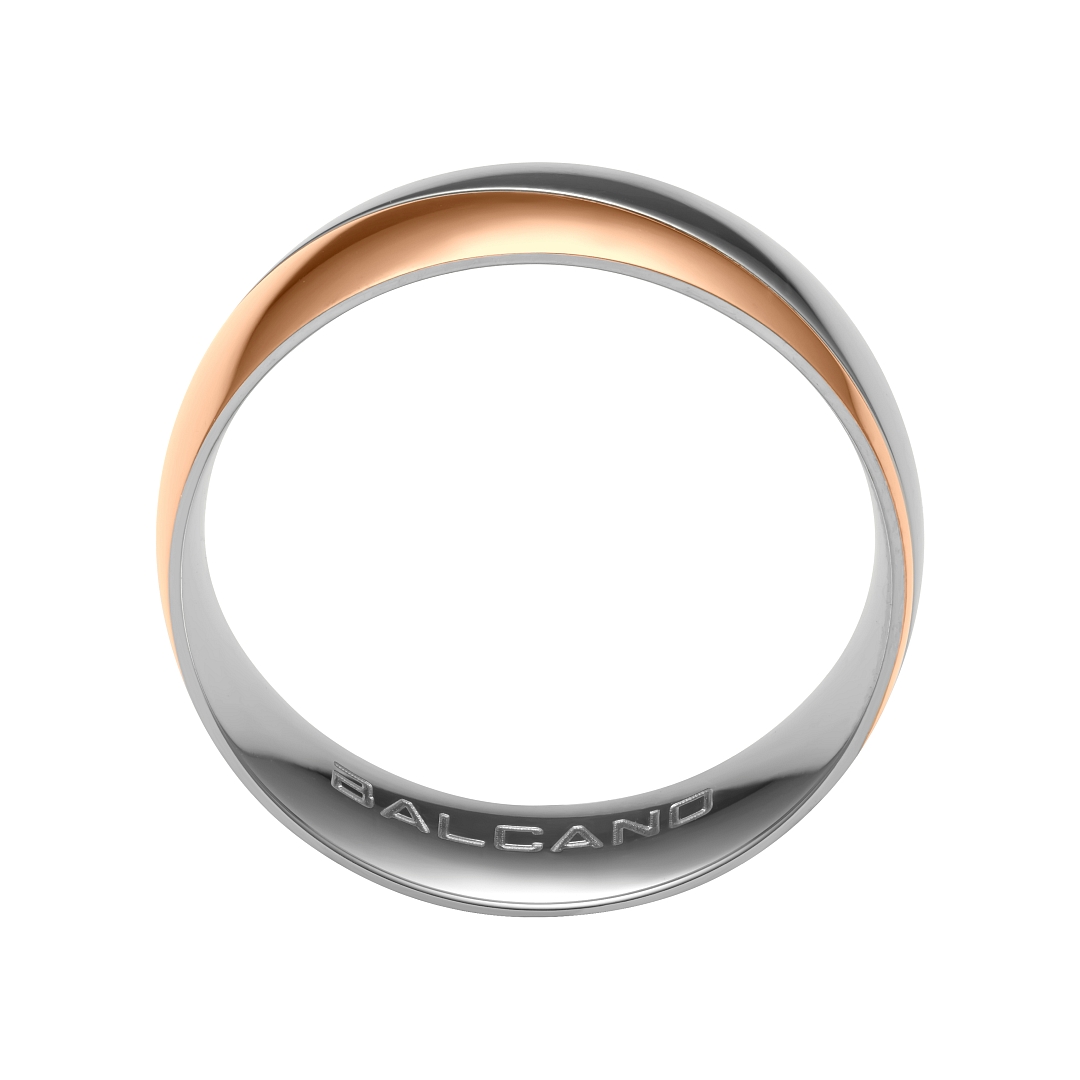 BALCANO - Regal / Edelstahl Trauring mit 18K Roségold Beschichtung (030030ZY99)