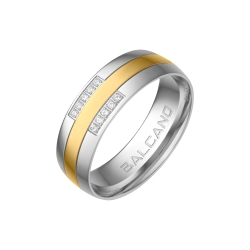 BALCANO - Iris / 18K Gold Plated Stainless Steel Ring With Cubic Zirconia Gemstones