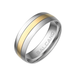 BALCANO - Iris / Stainless steel ring with 18K gold plated