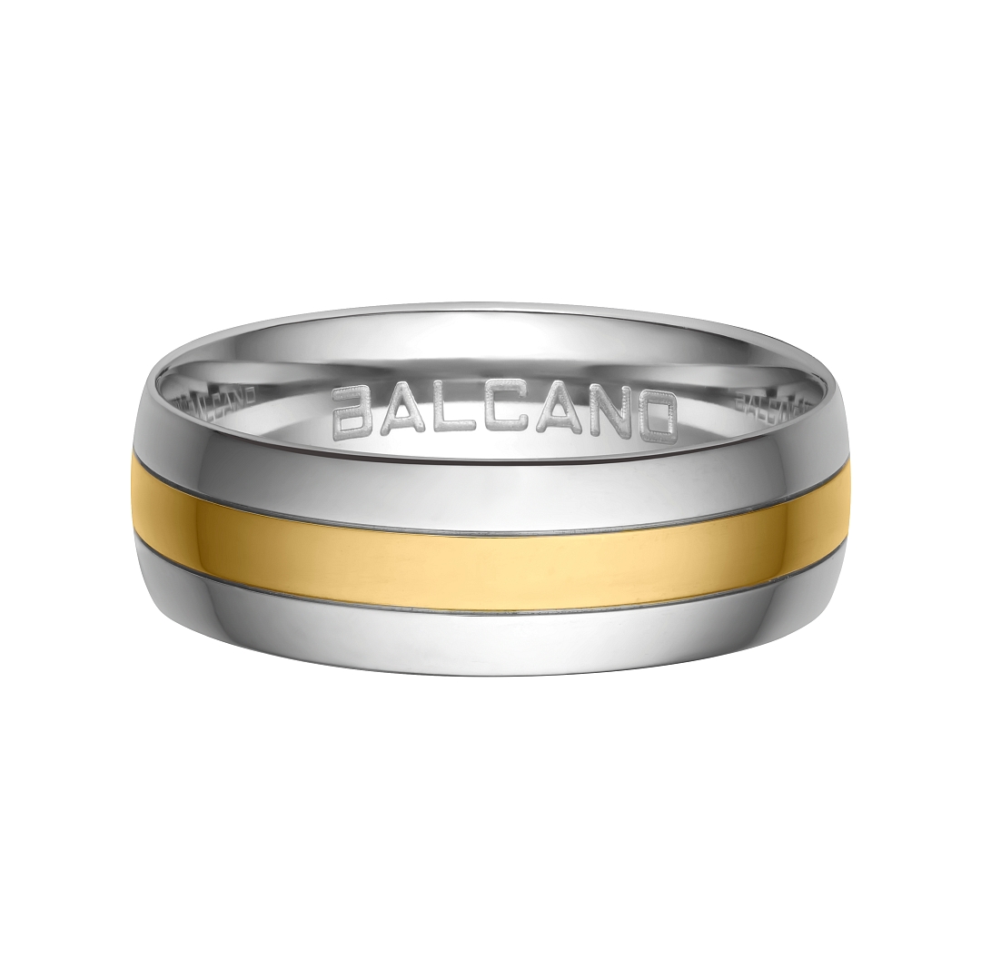 BALCANO - Iris / Bague en acier inoxydable plaqué or 18K (030031ZY99)