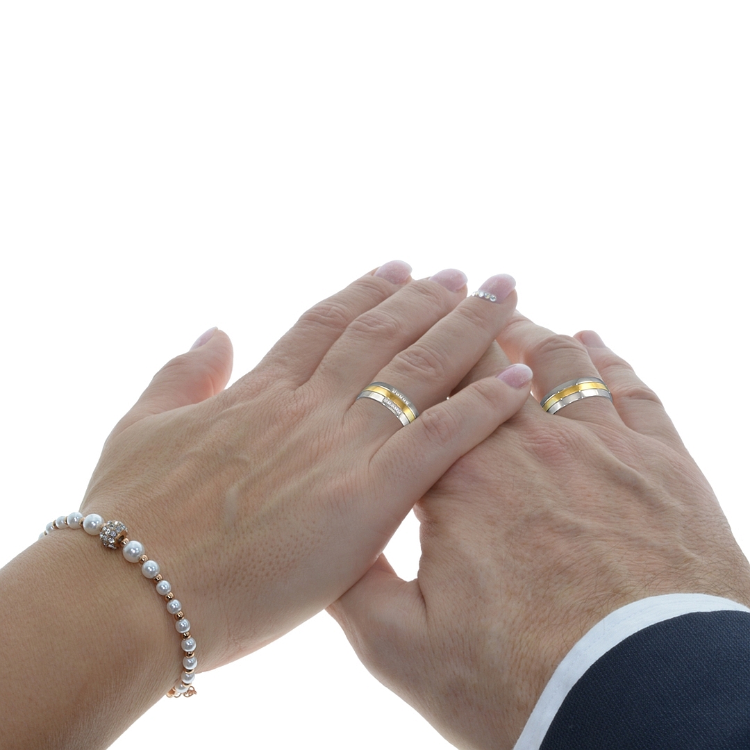 BALCANO - Iris / Bague en acier inoxydable plaqué or 18K (030031ZY99)