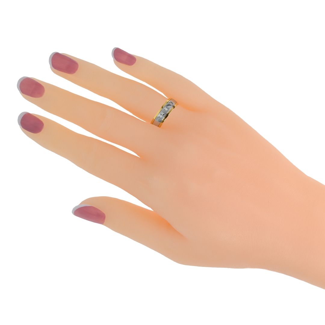 BALCANO - Camino / 18K Gold Plated Stainless Steel Ring With Cubic Zirconia Gemstones (030032ZY00)