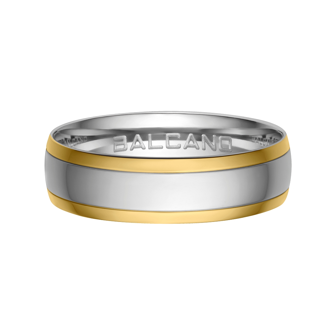BALCANO - Camino / Bague en acier inoxydable plaqué or 18K (030032ZY99)