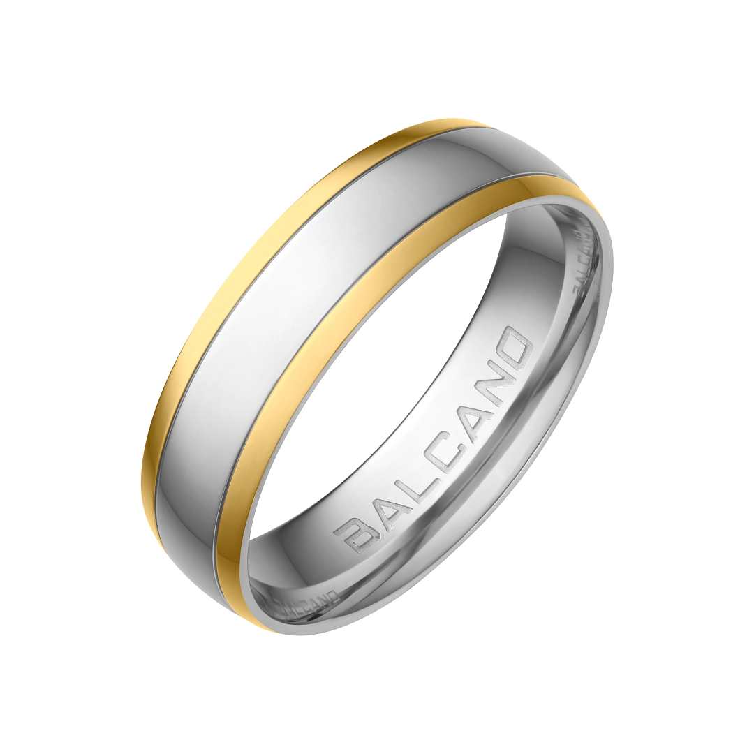 BALCANO - Camino / Bague en acier inoxydable plaqué or 18K (030032ZY99)