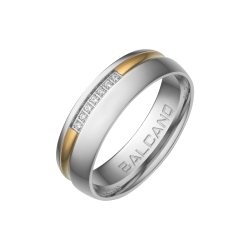 BALCANO - Sendero / 18K Gold Plated Stainless Steel Ring with Cubic Zirconia Gemstones