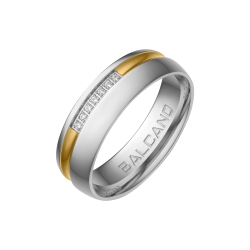 BALCANO - Sendero / 18K Gold Plated Stainless Steel Ring With Cubic Zirconia Gemstones