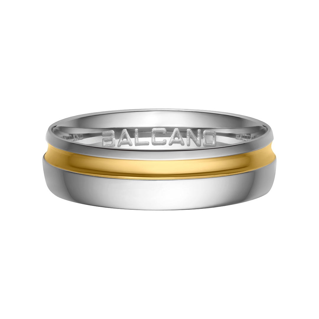 BALCANO - Sendero / Bague en acier inoxydable plaqué or 18K (030033ZY99)