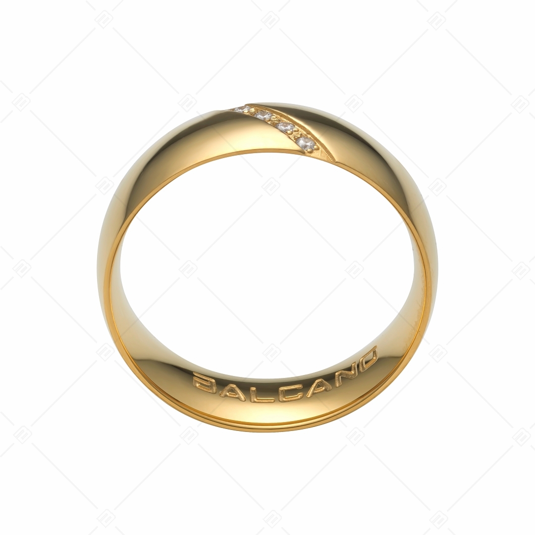 BALCANO - Solis / 18K Gold Plated Stainless Steel Ring With Cubic Zirconia Gemstones (030034ZY00)