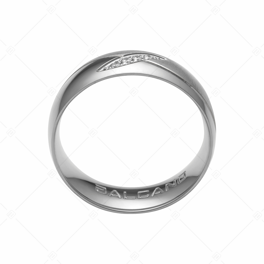 BALCANO - Unda / Stainless steel ring with cubic zirconia gemstones (030035ZY00)
