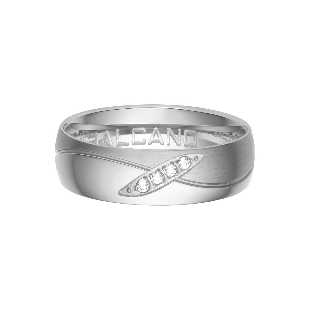 BALCANO - Unda / Bague en acier inoxydable avec pierres précieuses zirconium (030035ZY00)