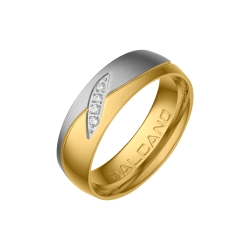 BALCANO - Unda / 18K Gold Plated Stainless Steel Ring With Cubic Zirconia Gemstones