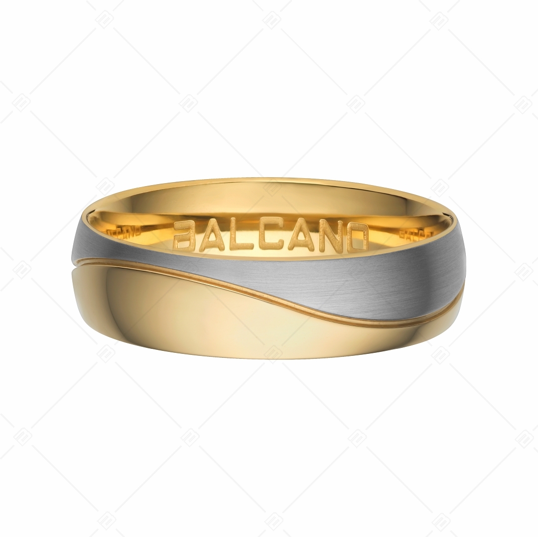 BALCANO - Unda / Edelstahl Trauring mit 18K Gold Beschichtung (030036ZY99)