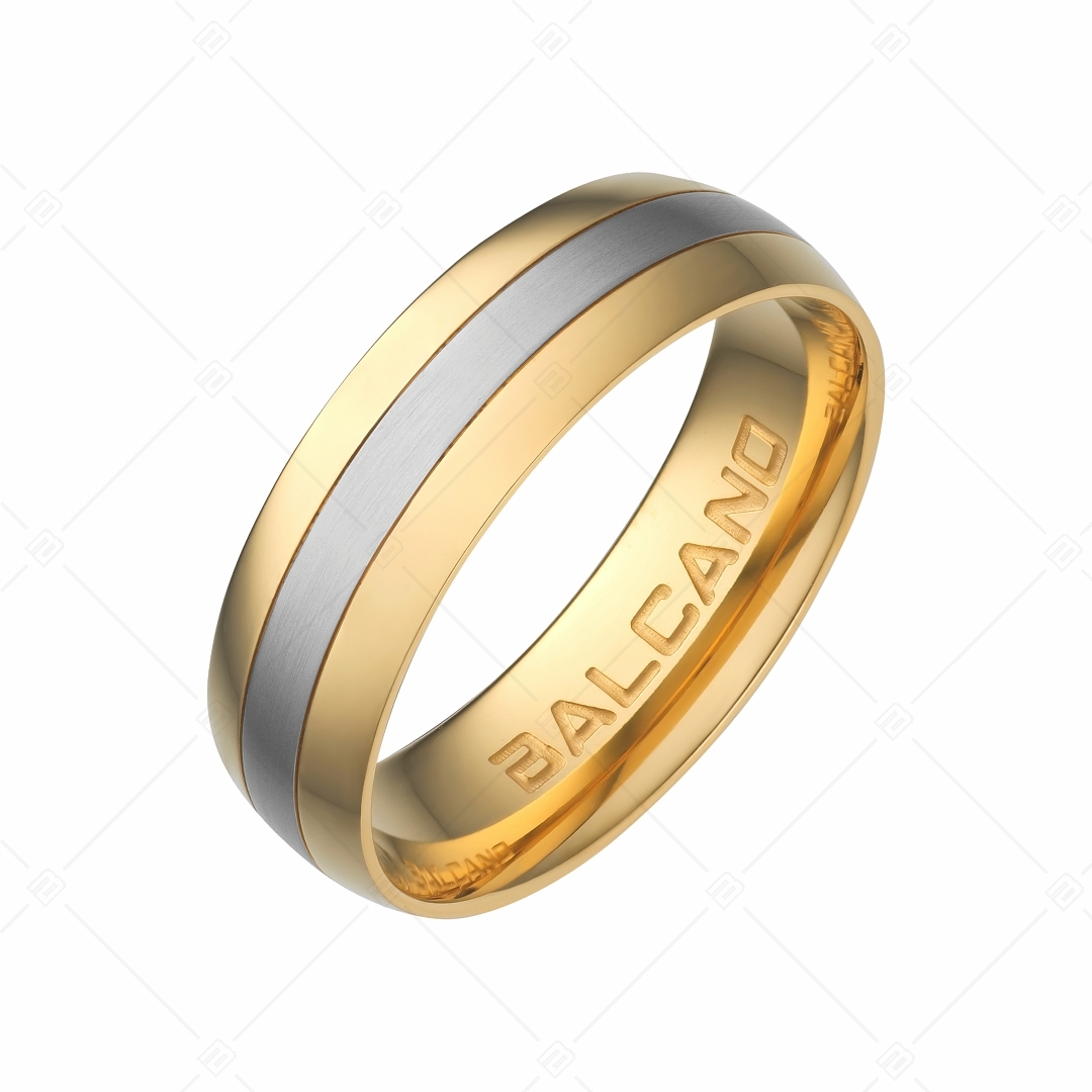 BALCANO - Elice / Stainless steel ring with 18K gold plating (030038ZY99)