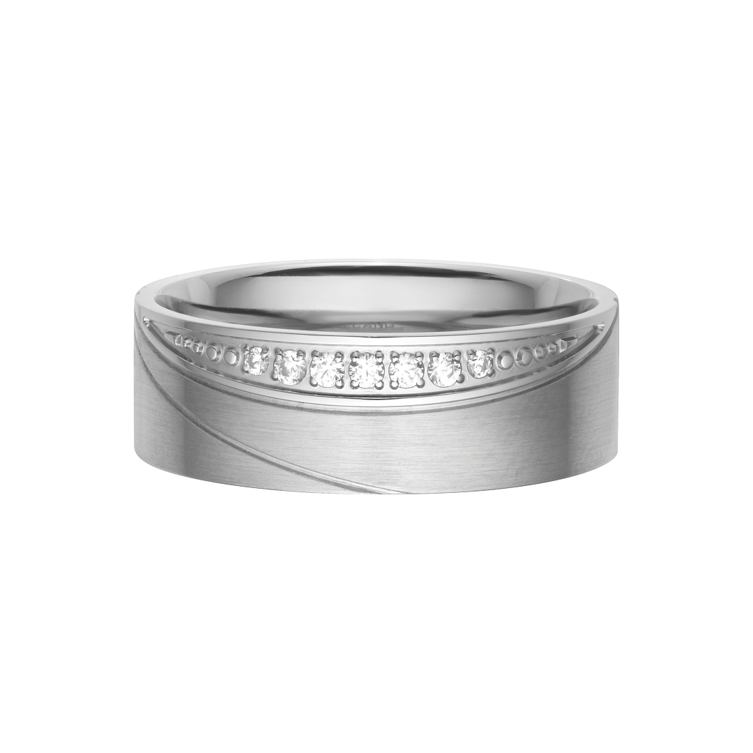 BALCANO - Sunny / Bague de mariageen acier inoxydable avec pierres zirconium (030039ZY00)