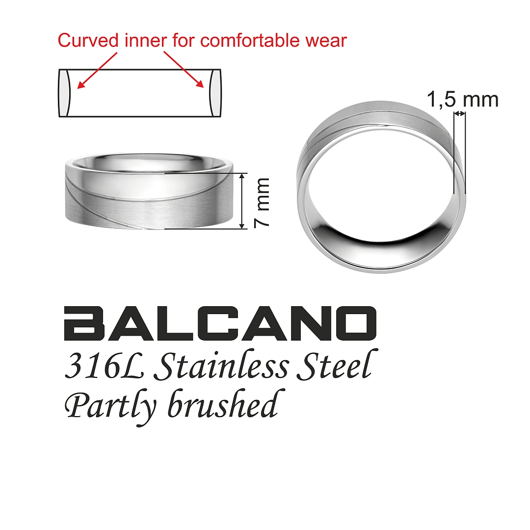 BALCANO - Sunny / Bague de mariageen acier inoxydable (030039ZY99)