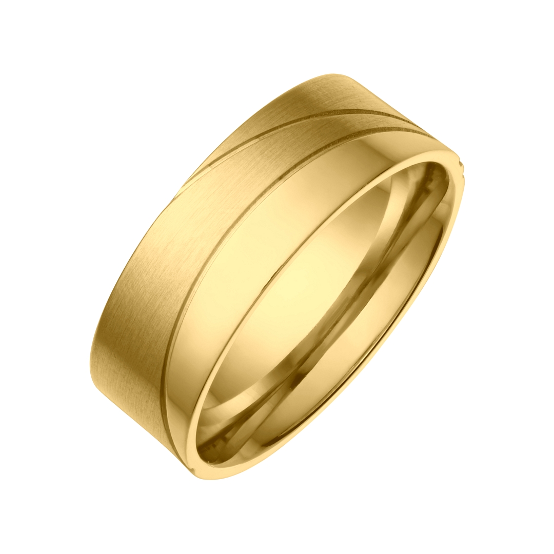 BALCANO - Sunny / Edelstahl Trauring, 18K vergoldet (030040ZY99)