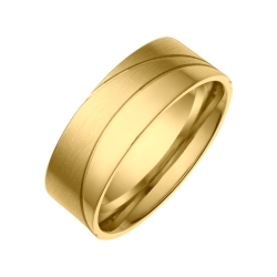 BALCANO - Sunny / Stainless Steel Wedding Ring, 18K Gold Plated