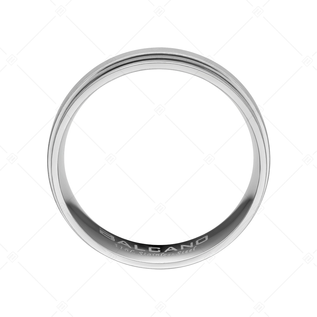 BALCANO - Kris / High Polished Stainless Steel Ring With a Matt Finish Belt (030041ZY99)