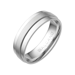 BALCANO - Kris / Bague en acier inoxydable avec hautement polie, avec ceinture en finition mate