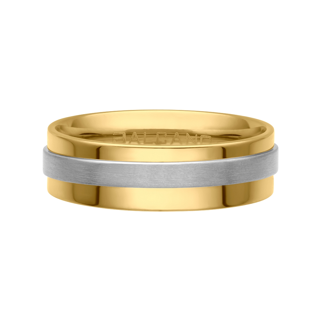 BALCANO - Kris / 18K Gold Plated Stainless Steel Ring With a Matt Finish Belt (030042ZY99)