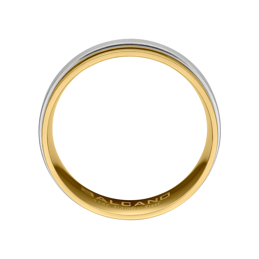 BALCANO - Kris / 18K Gold Plated Stainless Steel Ring With a Matt Finish Belt (030042ZY99)