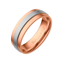 BALCANO - Kris / 18K Rose Gold Plated Stainless Steel Ring With a Matt Finish Belt
