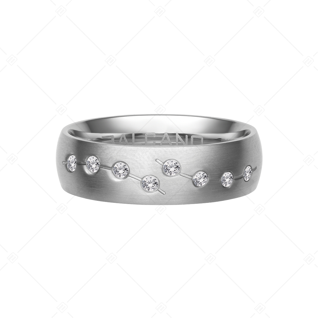 BALCANO - Universo / Stainless Steel Wedding Ring With Zirconia Gemstones (030044ZY00)