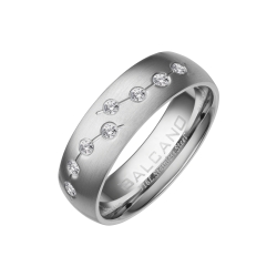 BALCANO - Universo / Stainless Steel Wedding Ring With Zirconia Gemstones