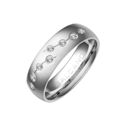 BALCANO - Universo / Stainless Steel Wedding Ring With Zirconia Gemstones