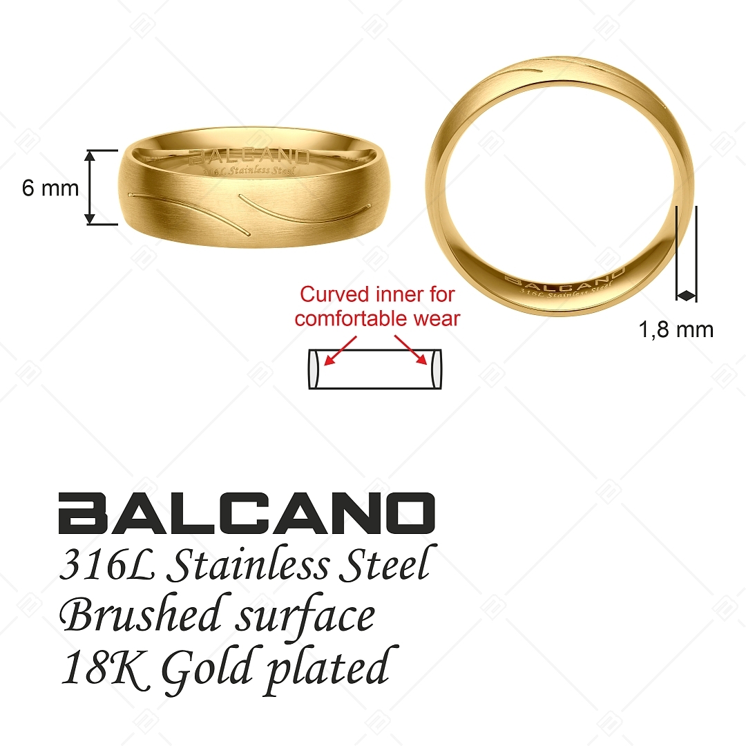 BALCANO - Universo / Stainless Steel Wedding Ring 18K Gold Plated (030045ZY99)