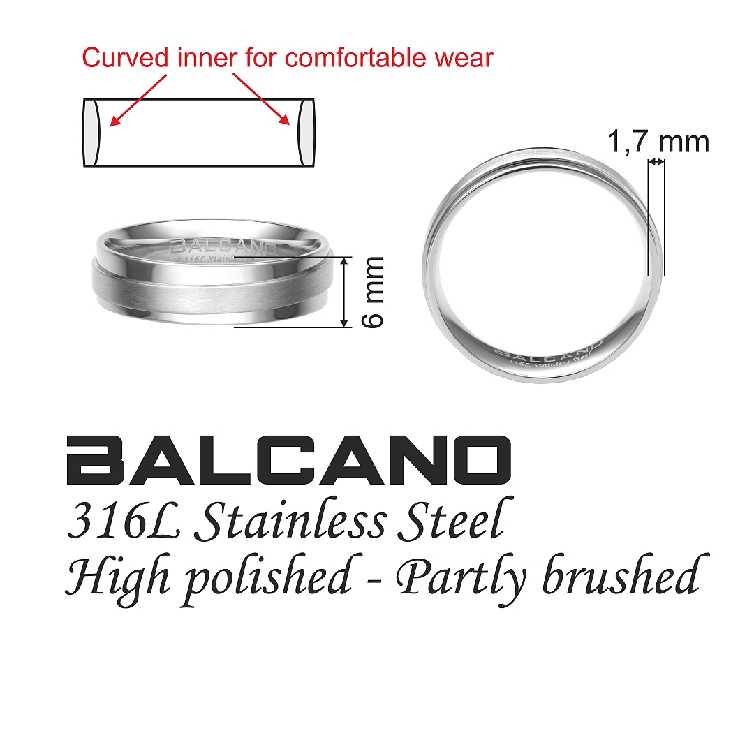 BALCANO - Palmer / Edelstahl Trauring (030046ZY99)