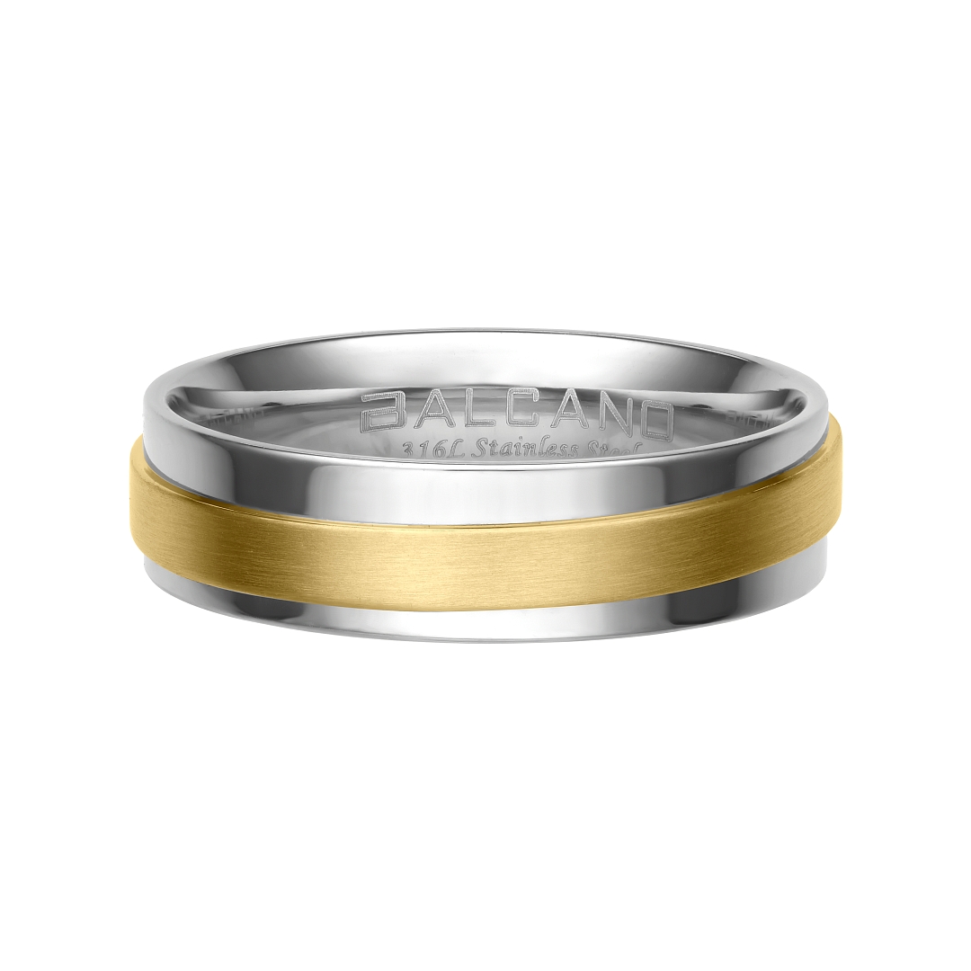 BALCANO - Palmer / Edelstahl Trauring 18K vergoldet (030047ZY99)
