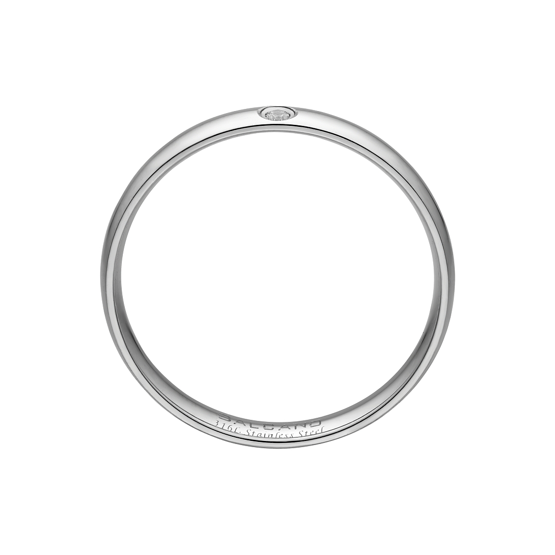 BALCANO -  / Edelstahl Trauring mit Zirkonia Edelsteinen, 18K vergoldet (030048ZY00)