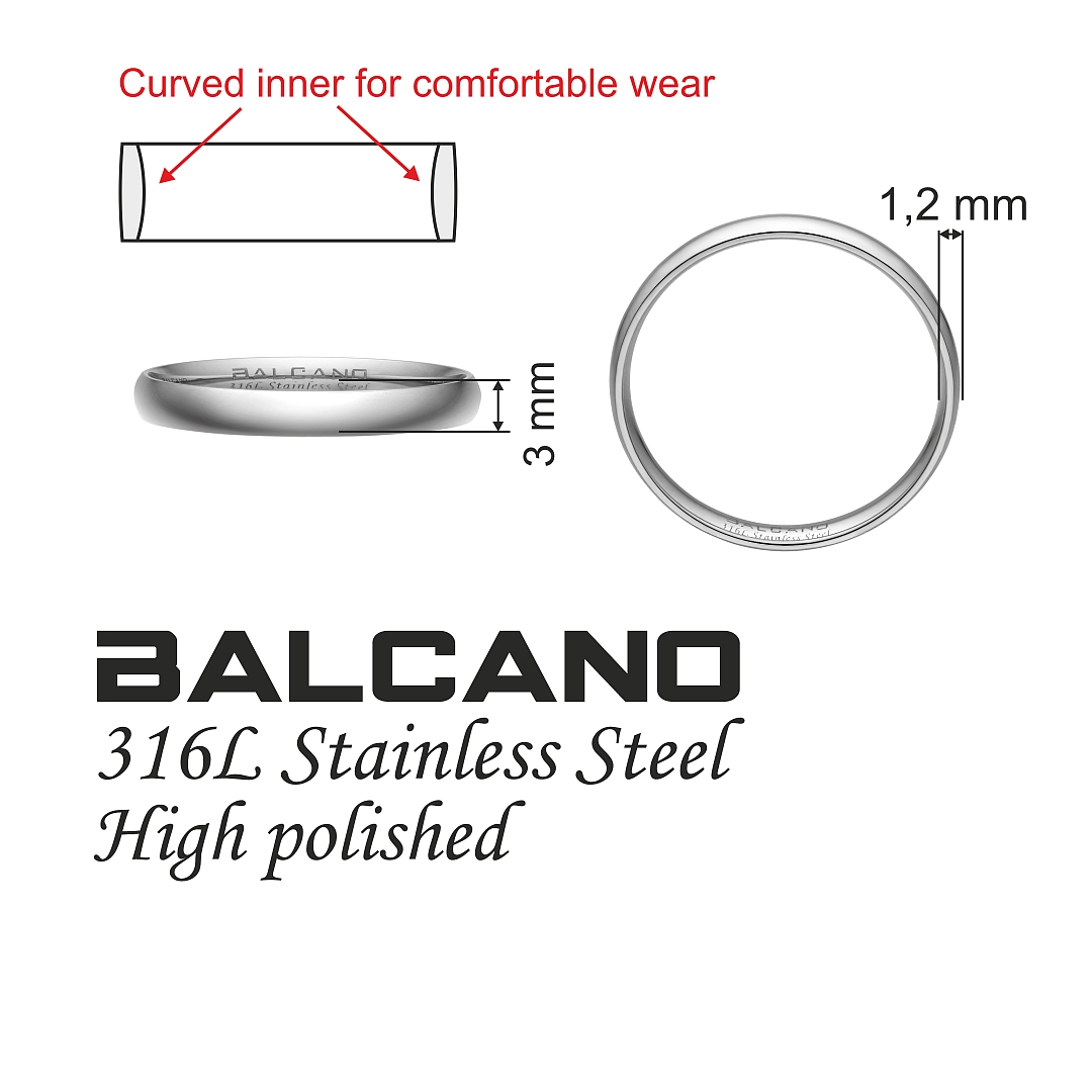 BALCANO - Slim / Edelstahl Trauring (030048ZY99)