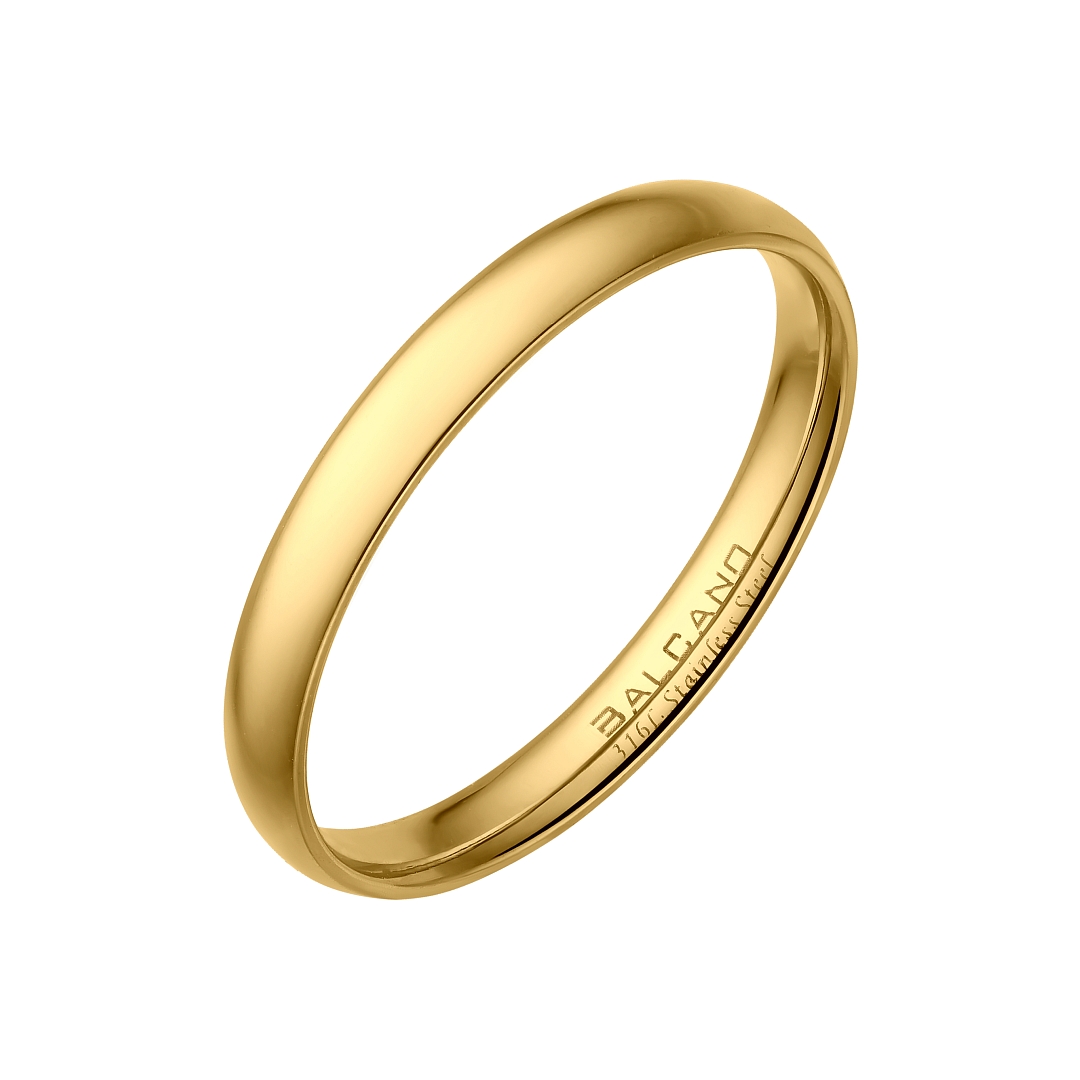 BALCANO - Slim / Stainless Steel Wedding Ring 18K Gold Plated (030049ZY99)
